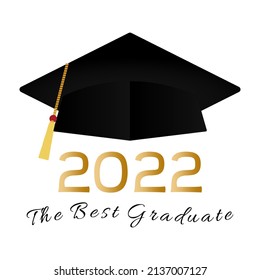 Simple design of the 2022 graduation ceremony. Class of 2022. Congratulations to the graduates. typography design templates for shirts, stamps, logos, cards, invitations, etc. Vector illustration.