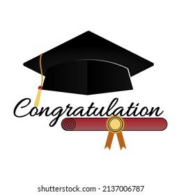 Simple design for 2022 graduation. Class of 2022. Congratulations to graduates. typography design templates for shirts, stamps, logos, cards, invitations, etc. Vector illustration.