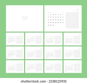 colección de calendario de diseño simple 2023