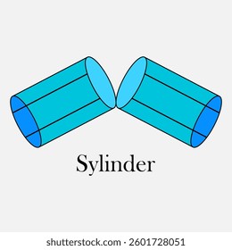 Simple design 3D cylinder icon