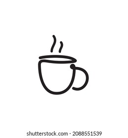 simple design about coffee cup line drawing vector