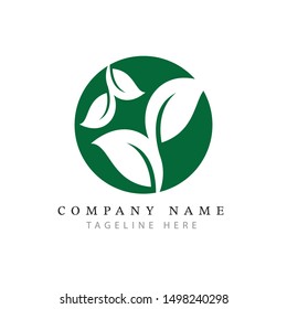 simple design of an abstract logo in the form of a leaf icon - organic logo - vector illustration