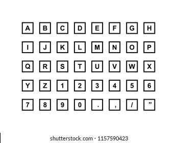 Simple design alphabet in square.