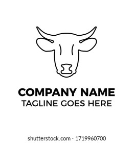 simple design animal cow logo