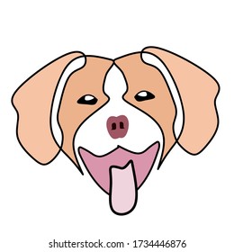 Simple design of animals isolated on white background. Flat logo of bulldog, poodle, sheepdog. Symbol modern illustration.