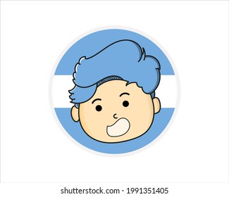 Diseño simple bandera argentina con carácter 