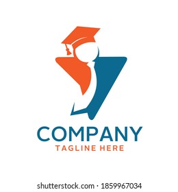 diseño simple de un logotipo de flecha y una persona exitosa.