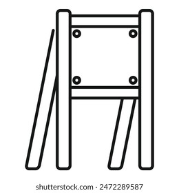 Diseño simple de un caballete de arte esperando una obra maestra