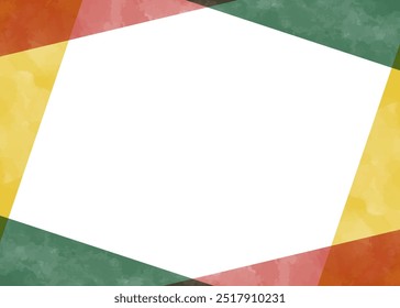Simple design background frame, Christmas colors, watercolor