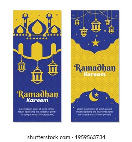 simple design background ramadhan kareem vertical banner template 
