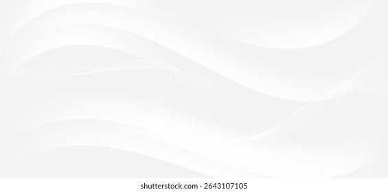 A simple design background in white and light gray tones, featuring gentle flowing lines and waves, creating a clean, calm, and professional feel.