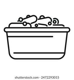 Simple design of a basin full of soapy water for washing clothes by hand
