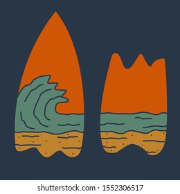 simple design beach brand clothing illustration 