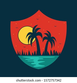 simple design beach brand clothing illustration 