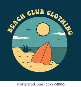 simple design beach brand clothing illustration 