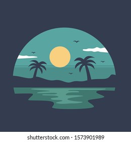 simple design beach brand clothing illustration 