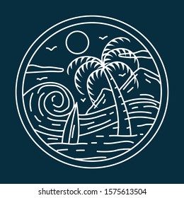 simple design beach brand clothing illustration 