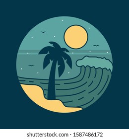 simple design beach brand clothing illustration 