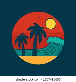 simple design beach brand clothing illustration 