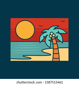 simple design beach brand clothing illustration 