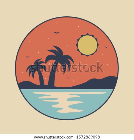 simple design beach brand clothing illustration 