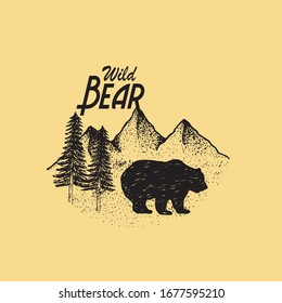 simple design with bear and outdoor themes