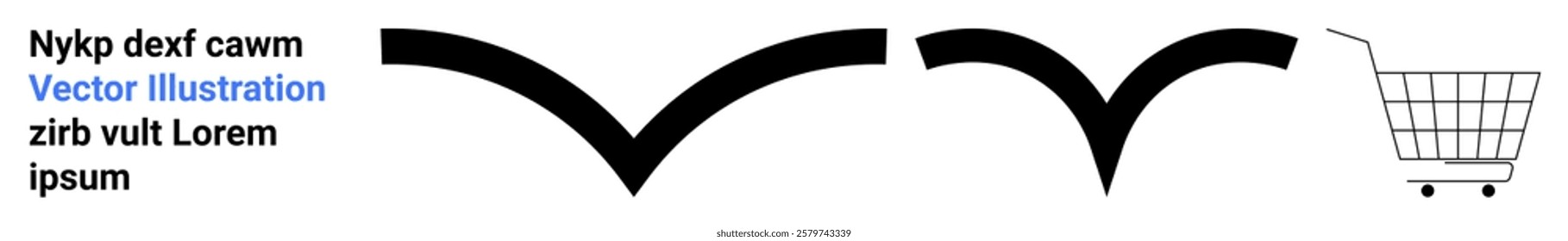 Simple design of black arrows pointing towards a shopping cart. Ideal for e-commerce websites product delivery processes online shopping guides and retail business. Banner for landing page