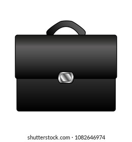 Simple design of a black briefcase for businessmen on a white background
