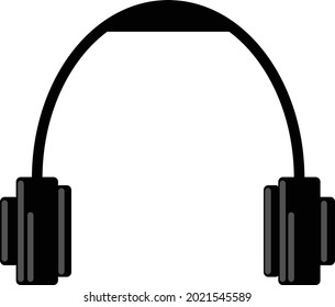 Diseño simple de un icono de auriculares negros