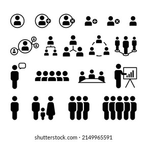 Diseño simple conjunto de iconos de personas negras.