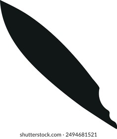simple design, black shape of an autumn, long leaf from under a bush, for various designs, vector	