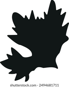 simple design, black shape of autumn, maple leaf, for various designs, vector	