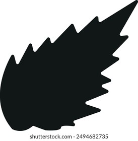 Schlichtes Design, schwarze Form eines Herbstes, zerlumptes Blatt unter einem Baum, für verschiedene Designs, Vektorgrafik