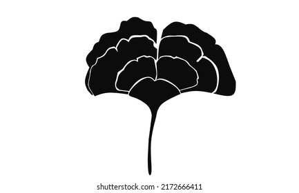 diseño simple arte vectorial de silueta de hojas blancas y negras