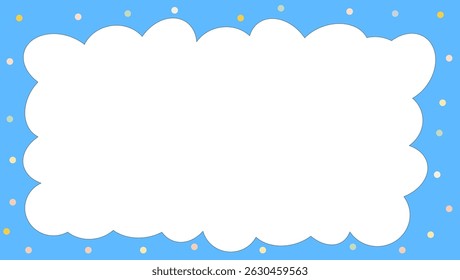 Simple design blank frame, cute frame for kids colorful and cheerful, invitation, notebook, postcard, cute frame, bookmark