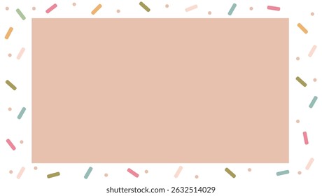 Simple design blank frame, cute frame for kids colorful and cheerful, invitation, notebook, postcard, cute frame, bookmark, certificate for kids in kindergarten or elementary school