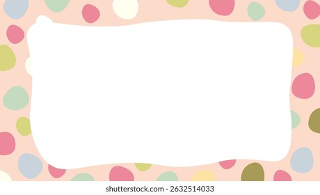 Simple design blank frame, cute frame for kids colorful and cheerful, invitation, notebook, postcard, cute frame, bookmark, certificate for kids in kindergarten or elementary school