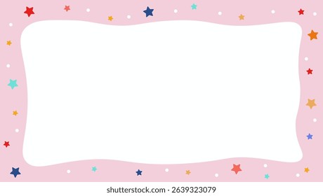 Simple design blank frame, cute frame for kids colorful and cheerful, invitation, notebook, postcard, cute frame, bookmark,certificate for kids and children in kindergarten or primary grades