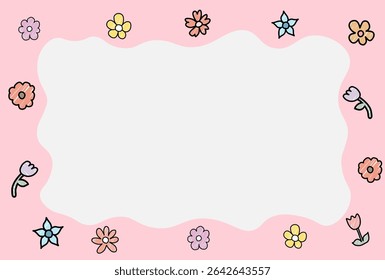 Simple design blank frame, cute frame for kids colorful and cheerful, invitation, notebook, postcard, cute frame, bookmark,certificate for kids and children in kindergarten or primary grades