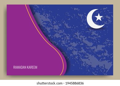 Simple design of blue and cloud ramadan kareem template. Great vector for greeting cards, social media, web etc.