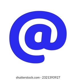 A simple design of a blue email symbol on a white background