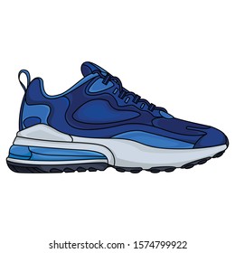 simple design blue sneakers, vector EPS 10