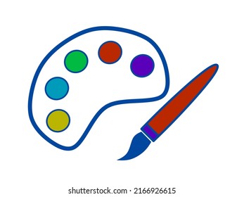 simple design brush and paint icon