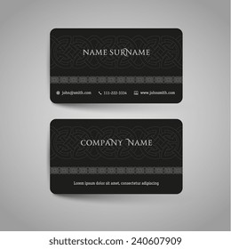 Simple design business card template with pattern