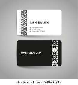 Simple design business card template with pattern