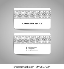 Simple design business card template with pattern