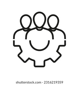 Simple design business man icon, Black thin line pictogram on white background.