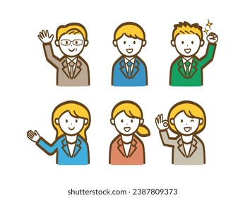 Simple design businessman illustration set 2