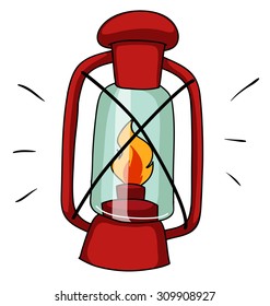 Simple design of camping lamp illustration