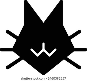 simple design of cat head icon sign